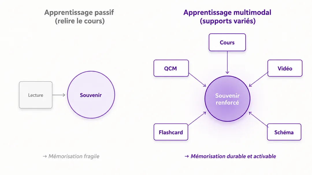 Apprentissage_passif_multimodal L'apprentissage multimodal face à l'apprentissage passif